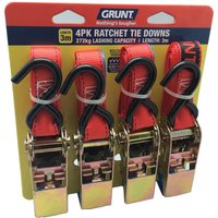 Grunt Ratchet Tie Down 25mm x 3m - 4 Pack
Grunt Ratchet Tie Down 25mm x 3m - 4 Pack