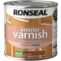 Ronseal Interior Varnish Matt Dark Oak - 250ml 
Ronseal Interior Varnish Matt Dark Oak - 250ml