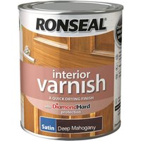 Ronseal Interior Varnish Satin Deep Mahogany - 750ml 
Ronseal Interior Varnish Satin Deep Mahogany - 750ml