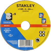 Stanley 125mm Metal Cutting Disc Pack - STA32033-QZ
Stanley 125mm Metal Cutting Disc Pack - STA32033-QZ