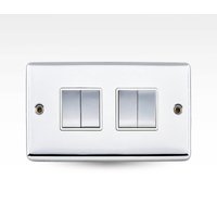 Arlec Metal Screwed 10 Amp 4 Gang 2 Way Switch Polished Chrome
Arlec Metal Screwed 10 Amp 4 Gang 2 Way Switch Polished Chrome