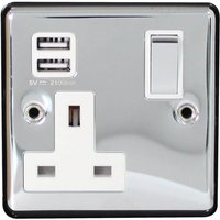 Arlec Metal Screwed 13 Amp 1 Gang Switched Socket with 2 x 2.1 Amp USB Polished Chrome
Arlec Metal Screwed 13 Amp 1 Gang Switched Socket with 2 x 2.1 Amp USB Polished Chrome