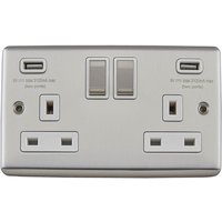 Arlec Metal Screwed 13 Amp 2 Gang Switched Socket with 2 x 3.A USB Stainless Steel
Arlec Metal Screwed 13 Amp 2 Gang Switched Socket with 2 x 3.A USB Stainless Steel
