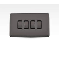 Arlec Metal Screwless 10 Amp 4 Gang 2 Way Switch Black Nickel 
Arlec Metal Screwless 10 Amp 4 Gang 2 Way Switch Black Nickel