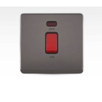 Arlec Metal Screwless 45 Amp 1 Gang Double Pole Switch with Neon Black Nickel
Arlec Metal Screwless 45 Amp 1 Gang Double Pole Switch with Neon Black Nickel