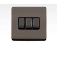 Arlec Metal Screwless 10 Amp 3 Gang 2 Way Switch Black Nickel 
Arlec Metal Screwless 10 Amp 3 Gang 2 Way Switch Black Nickel