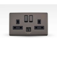 Arlec Metal Screwless 13 Amp 2 Gang Switched Socket with 2 x 3.A USB Black Nickel
Arlec Metal Screwless 13 Amp 2 Gang Switched Socket with 2 x 3.A USB Black Nickel