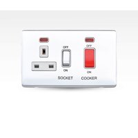Arlec Metal Screwless 45 Amp Cooker Control Unit with Neon Polished Chrome
Arlec Metal Screwless 45 Amp Cooker Control Unit with Neon Polished Chrome