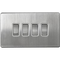 Arlec Metal Screwless 10 Amp 4 Gang 2 Way Switch Stainless Steel
Arlec Metal Screwless 10 Amp 4 Gang 2 Way Switch Stainless Steel