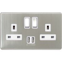 Arlec Metal Screwless 13 Amp 2 Gang Switched Socket with 2 x 3.A USB Stainless Steel
Arlec Metal Screwless 13 Amp 2 Gang Switched Socket with 2 x 3.A USB Stainless Steel