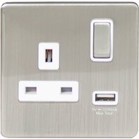 Arlec Metal Screwless 13 Amp 1 Gang Switched Socket with 2 x 2.1 Amp USB Stainless Steel
Arlec Metal Screwless 13 Amp 1 Gang Switched Socket with 2 x 2.1 Amp USB Stainless Steel