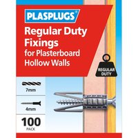 Plasplugs Standard Plasterboard Fixings x 100
Plasplugs Standard Plasterboard Fixings x 100