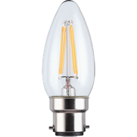 TCP LED Filament Clear Candle 4.5W B22 Dimmable Light Bulb
TCP LED Filament Clear Candle 4.5W B22 Dimmable Light Bulb