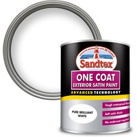 Sandtex Exterior One Coat Satin Paint - Pure Brilliant White - 750ml
Sandtex Exterior One Coat Satin Paint - Pure Brilliant White - 750ml