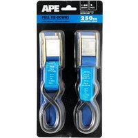 Pull Tie Down 250kg - 1.8m x 25mm - 2 Pack
Pull Tie Down 250kg - 1.8m x 25mm - 2 Pack
