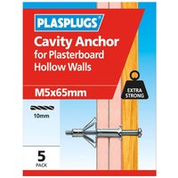 Plasplugs Cavity Anchor M5 x 65 - 5 pack
Plasplugs Cavity Anchor M5 x 65 - 5 pack