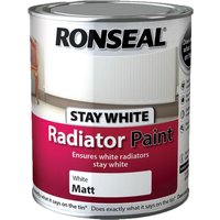 Ronseal Stays White Radiator Paint Matt - 750ml 
Ronseal Stays White Radiator Paint Matt - 750ml