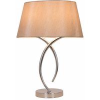 Amira 2 Light Sculptured Table Lamp - Chrome and Ivory