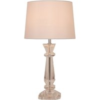 Sienna Glass Table Lamp - Clear and Ivory