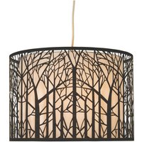 Forrest Laser Cut Tree Pendant Light Shade - Black and White