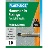 Plasplugs Hammer In M8 x 120
Plasplugs Hammer In M8 x 120