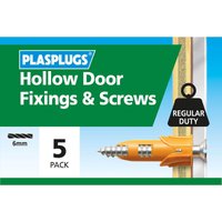 Plasplugs Hollow Door & Screws x 5
Plasplugs Hollow Door & Screws x 5