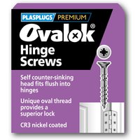 Ovalok Hinge Chrome Screw - 4 x 30mm - 50 Pack
Ovalok Hinge Chrome Screw - 4 x 30mm - 50 Pack