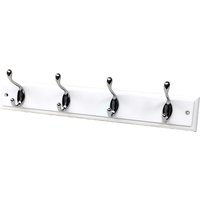 White Hook Rail - Polished Chrome - 4 Hooks
White Hook Rail - Polished Chrome - 4 Hooks