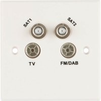 Arlec Square Edge Quadruplex TV, FM DAB, Satellite 1 & 2 Socket White
Arlec Square Edge Quadruplex TV, FM DAB, Satellite 1 & 2 Socket White