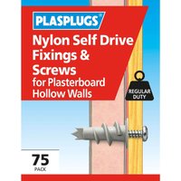 Nylon Self Drive Fixings & Screw - 75 Pack
Nylon Self Drive Fixings & Screw - 75 Pack