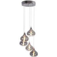 Reuben 5 Light Smoke Glass Pendant Light