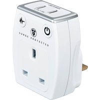 Masterplug Surge USB Charger with Plug Through White
Masterplug Surge USB Charger with Plug Through White