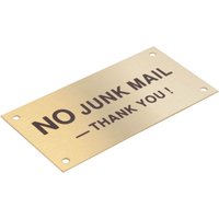 Brass No Junk Mail Sign - 95 x 47mm
Brass No Junk Mail Sign - 95 x 47mm