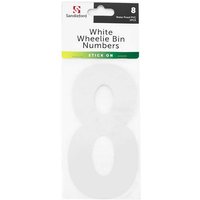White Wheelie Bin Number - 8 
White Wheelie Bin Number - 8