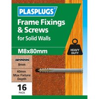 Plasplugs Frame Fixings M8 x 80mm x 16
Plasplugs Frame Fixings M8 x 80mm x 16