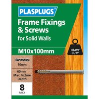 Frame Fixings & Screws M10 x 100mm - 8 Pack 
Frame Fixings & Screws M10 x 100mm - 8 Pack