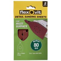 Flexovit Detail All Surface Detail Sandpaper - 105 x 175mm - 80 Grit - Medium
Flexovit Detail All Surface Detail Sandpaper - 105 x 175mm - 80 Grit - Medium