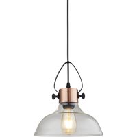 Lorne 1 Light Glass Pendant Light - Antique Copper and Black
Lorne 1 Light Glass Pendant Light - Antique Copper and Black