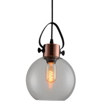 Madura 1 Light Glass Pendant Light - Antique Copper and Black
Madura 1 Light Glass Pendant Light - Antique Copper and Black