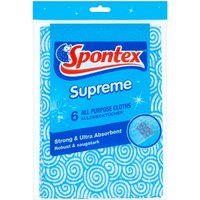 Spontex Supreme All Purpose Cloth 6 Pack