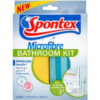 Spontex Microfibre Bathroom Kit 2 Pack
Spontex Microfibre Bathroom Kit 2 Pack