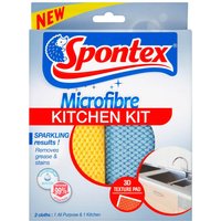 Spontex Microfibre Kitchen Kit 2pk
Spontex Microfibre Kitchen Kit 2pk