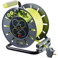 Masterplug Pro XT 4 Socket Cable Reel 50m Green/Grey