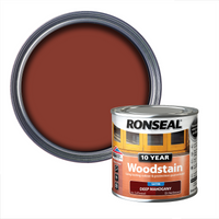 Ronseal 10 Year Woodstain Deep Mahogany Stain - 250ml
Ronseal 10 Year Woodstain Deep Mahogany Stain - 250ml