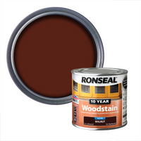 Ronseal 10 Year Woodstain Walnut Satin - 250ml
Ronseal 10 Year Woodstain Walnut Satin - 250ml
