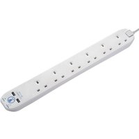 Masterplug 6 Socket 2 USB Surge Extension Lead 2m White
Masterplug 6 Socket 2 USB Surge Extension Lead 2m White
