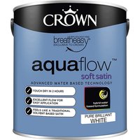 Crown Pure Brilliant White Aquaflow Satin Paint - 2.5L 
Crown Pure Brilliant White Aquaflow Satin Paint - 2.5L