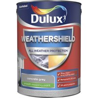 Dulux Weathershield All Weather Smooth Masonry Paint - Concrete Grey - 5L
Dulux Weathershield All Weather Smooth Masonry Paint - Concrete Grey - 5L