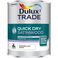 Dulux Trade Quick Drying Satinwood Paint - Pure Brilliant White - 1L
Dulux Trade Quick Drying Satinwood Paint - Pure Brilliant White - 1L