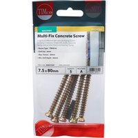 Concrete Screw Zyp 7.5mm x 80mm - Pack of 5
Concrete Screw Zyp 7.5mm x 80mm - Pack of 5